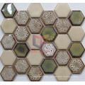Hexagon Brown Special Pattern Fireplace Ceramic Mosaic Decoration (CST296)
